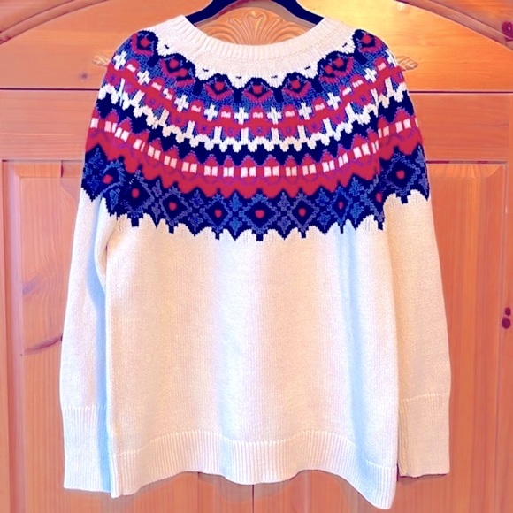 🌟HP🌟As Seen on Hallmark Chaps Fair Isle Yoke Sweater - Picture 4 of 10